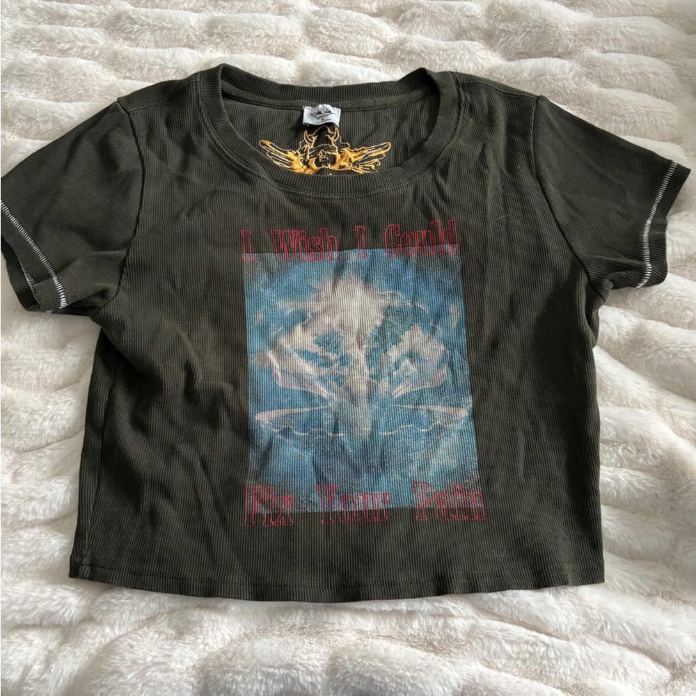 Olive Green Graphic Tee From Boys Lie